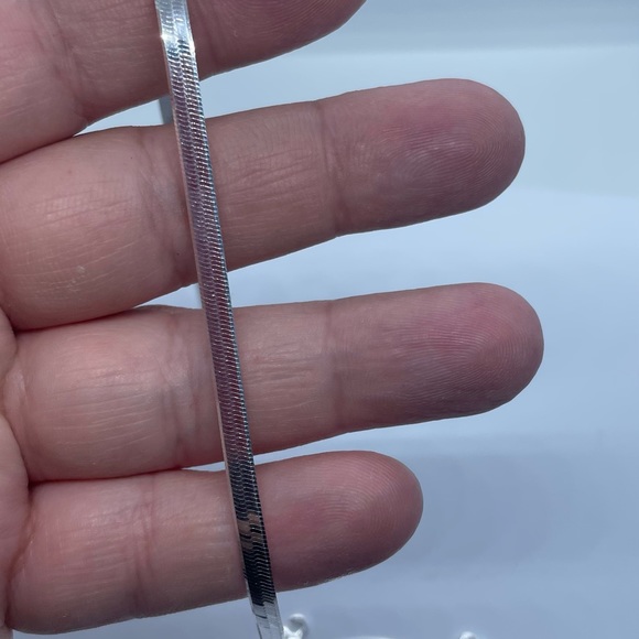 Sterling Silver Magic Herringbone Anklet - Picture 6 of 8